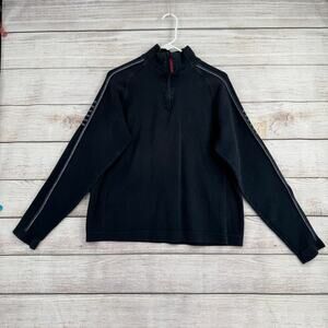 Vintage Eddie Bauer Spot Shop 1/4 Zip Pullover Sweater Mens Medium Navy Blue